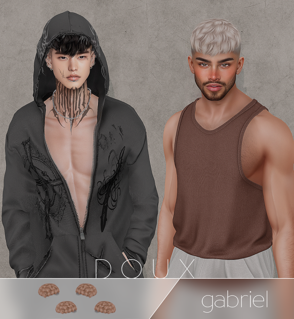 Alpha DOUX GABRIEL HAIRSTYLE by douxhair - The Sims 4 Custom Content