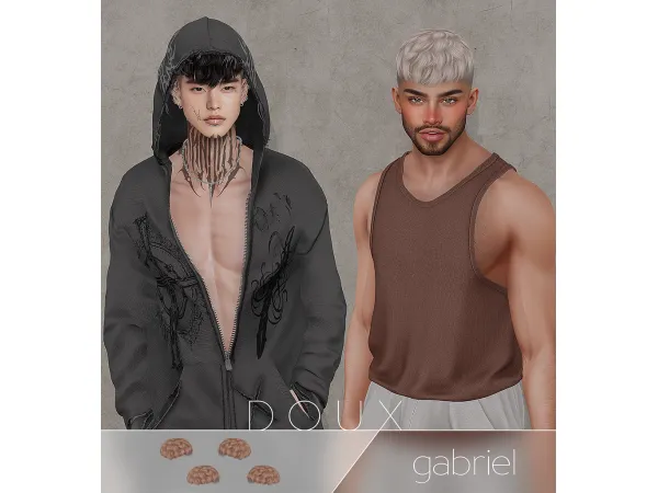 Alpha DOUX GABRIEL HAIRSTYLE - The Sims 4 Custom Content