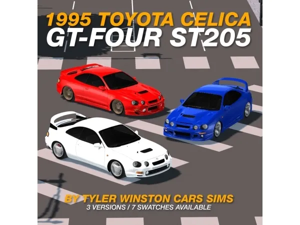 Alpha Tyler Winston Cars 1995 Toyota Celica GT Four ST205 - The Sims 4 Custom Content