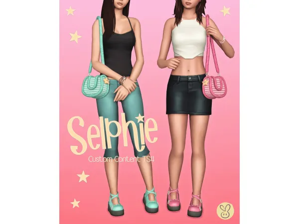 Maxis Match Selphie Shoulderbag and Mary jane platform shoes - The Sims 4 Custom Content