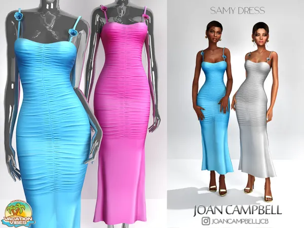 Alpha SAMY DRESS by Joan_Campbell_Beauty_ - The Sims 4 Custom Content