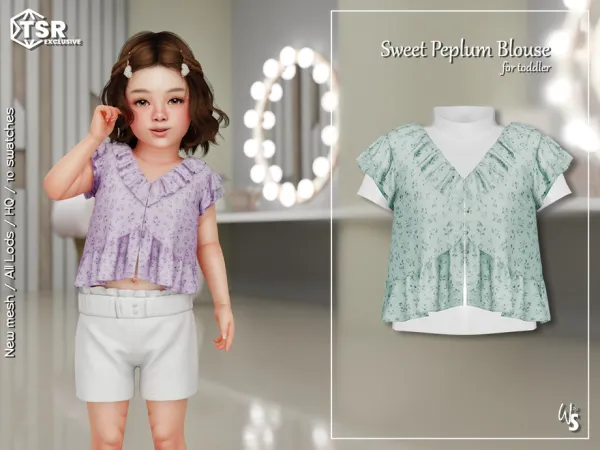 Alpha Sweet Peplum Blouse (toddler) - The Sims 4 Custom Content