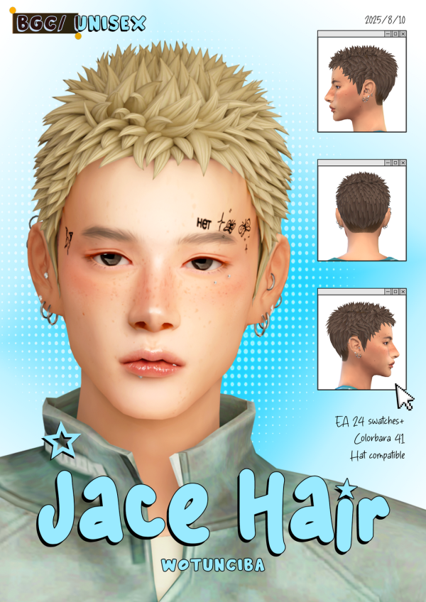 Maxis Match Jace Hair by simsfinds - The Sims 4 Custom Content