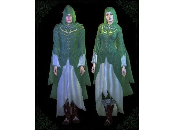 Alpha Elven robe f m by Moriel - The Sims 4 Custom Content