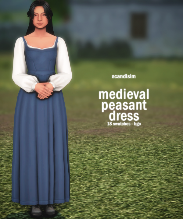 Maxis Match Medieval Peasant Dress by simsfinds - The Sims 4 Custom Content