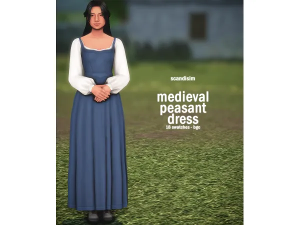 Maxis Match Medieval Peasant Dress by scandisim - The Sims 4 Custom Content