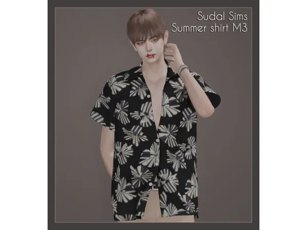 Alpha Summer shirt M3 sims by sudal - The Sims 4 Custom Content