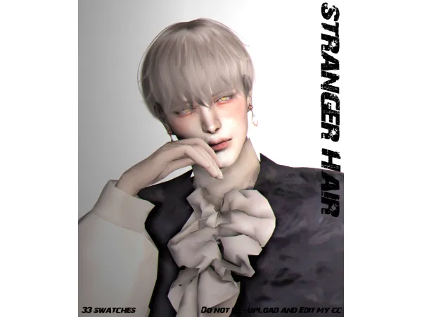 Alpha Stranger Hair by qorud16 - The Sims 4 Custom Content