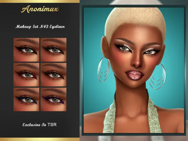 Alpha Makeup Set N43 Eyeliner by Anonimux_Simmer - The Sims 4 Custom Content