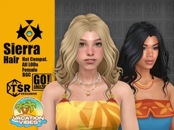 Maxis Match Sierra Hair (Vacation Vibes) - The Sims 4 Custom Content