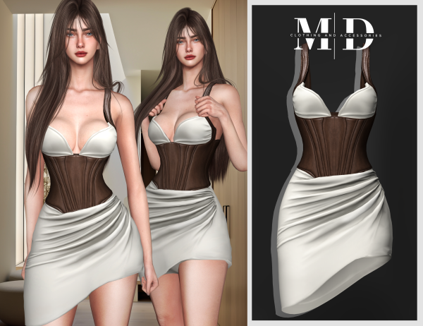 Alpha Simple corset dress na029 GIFT OF THE WEEK by mydarling20 - The Sims 4 Custom Content