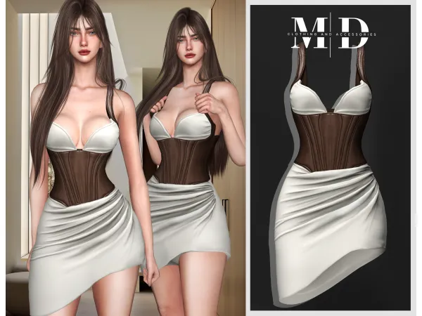 Alpha Simple corset dress na029 GIFT OF THE WEEK - The Sims 4 Custom Content