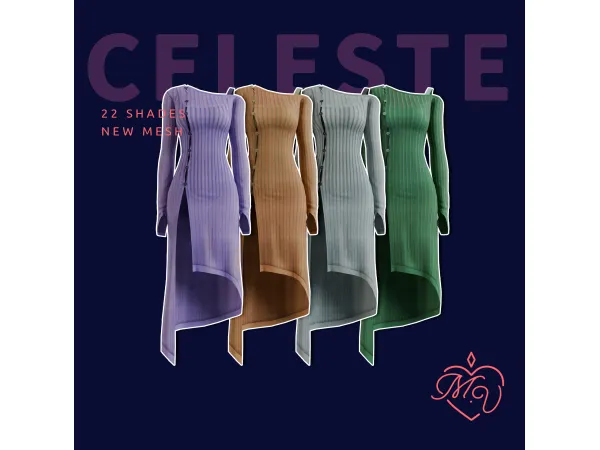 Maxis Match Celeste Dress by MissValentine - The Sims 4 Custom Content