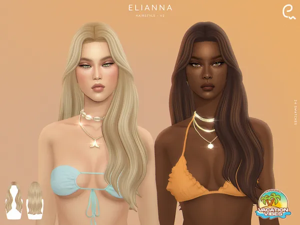 Maxis Match Elianna Hairstyle V2 by Enriques4 - The Sims 4 Custom Content