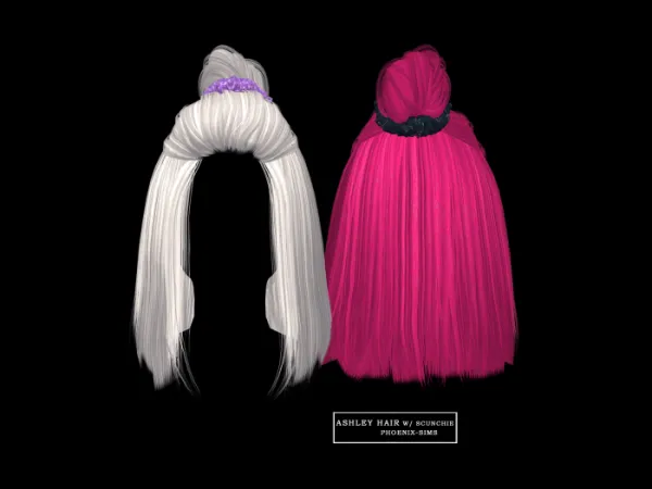 Alpha Ashley Hair with Scrunchie - The Sims 4 Custom Content