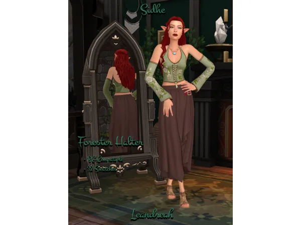 Maxis Match Sidhe Forester Halter Top by Leandreah - The Sims 4 Custom Content