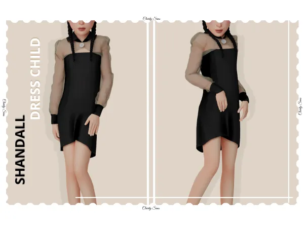 Alpha Shandall Dress Child - The Sims 4 Custom Content