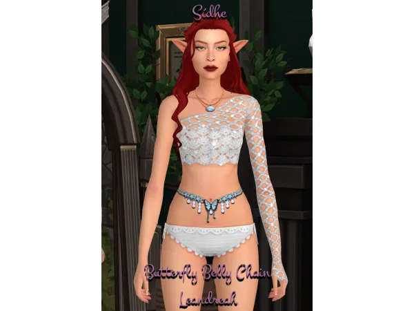 Maxis Match Su00eddhe Butterfly Belly Chain by Leandreah - The Sims 4 Custom Content