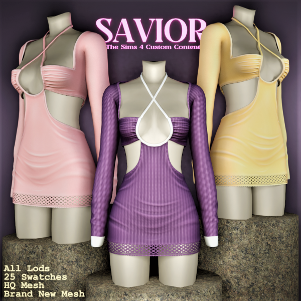 Alpha Svr_Natalia Hosher Dress by saviorts4 - The Sims 4 Custom Content