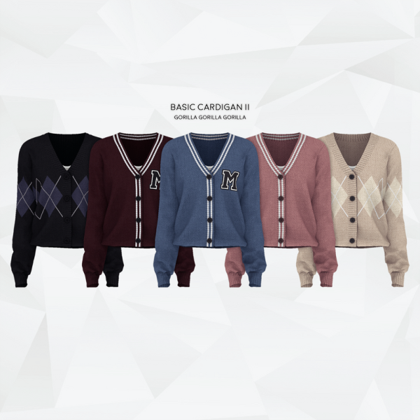 Alpha gorillax3 image Basic Cardigan ll by simsfinds - The Sims 4 Custom Content
