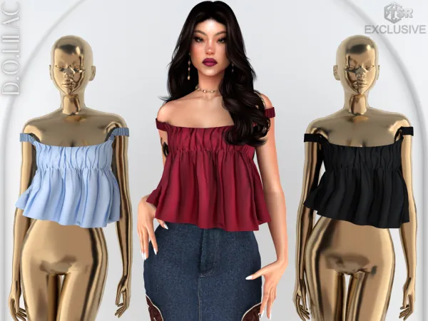 Alpha Cotton Babydoll Top DO0921 - The Sims 4 Custom Content