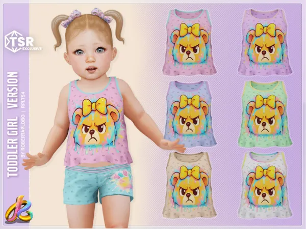Alpha Girl Top 317 Toddler by RobertaPLobo - The Sims 4 Custom Content