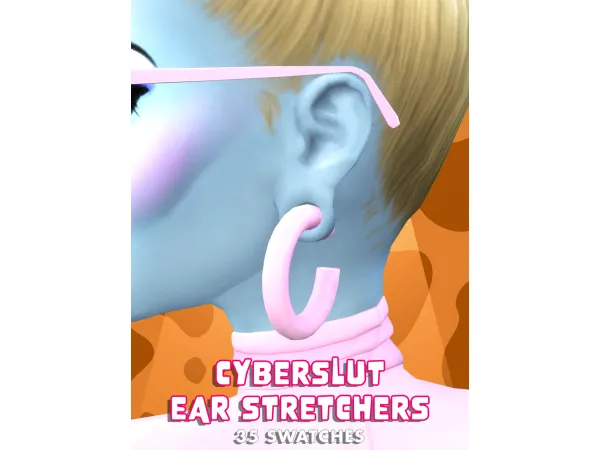 Maxis Match Cyberslut Ear Stretchers by icecreamforbreakfast - The Sims 4 Custom Content