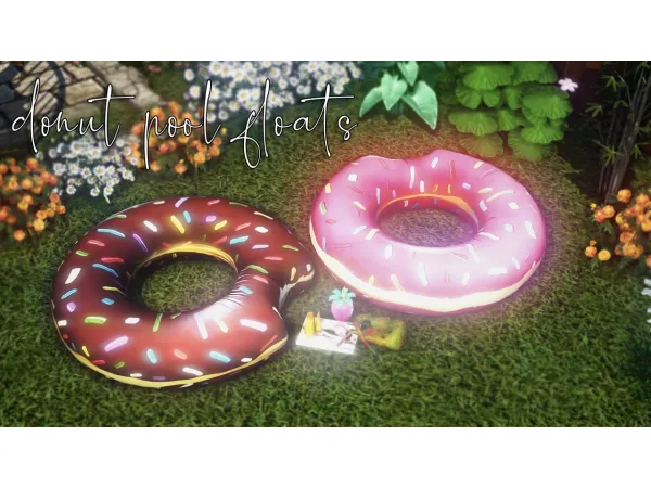 Alpha donut pool floats by simstifulccfinds - The Sims 4 Custom Content