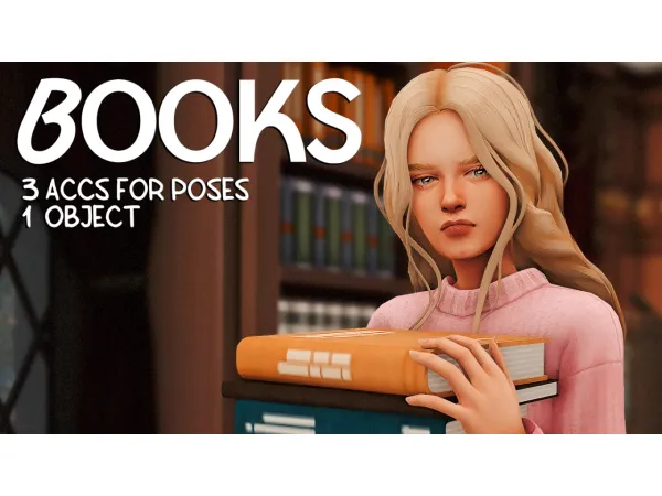 Maxis Match Books (accs for poses deco object) by cuckooshka - The Sims 4 Custom Content