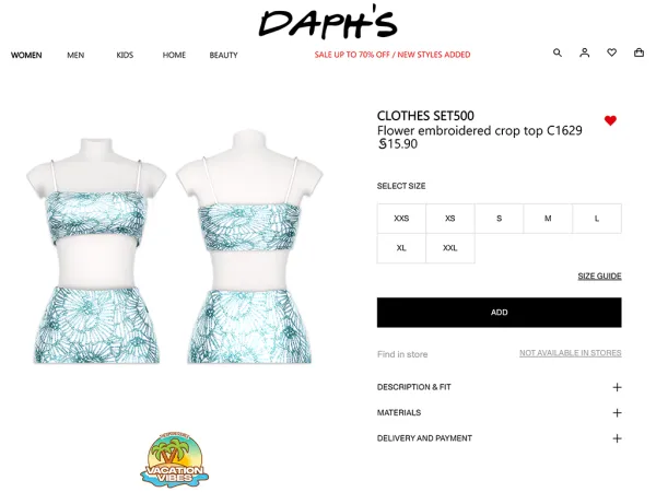 Alpha Daph's VacationVibes Clothes SET500 Flower embroidered crop top C1629 - The Sims 4 Custom Content