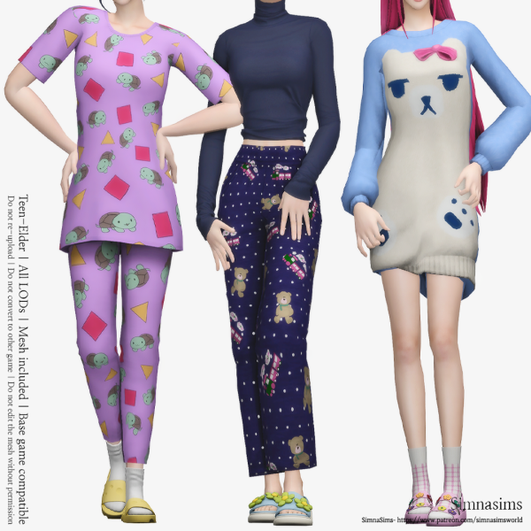 Maxis Match Update Huntrix Pajama Set by simsfinds - The Sims 4 Custom Content