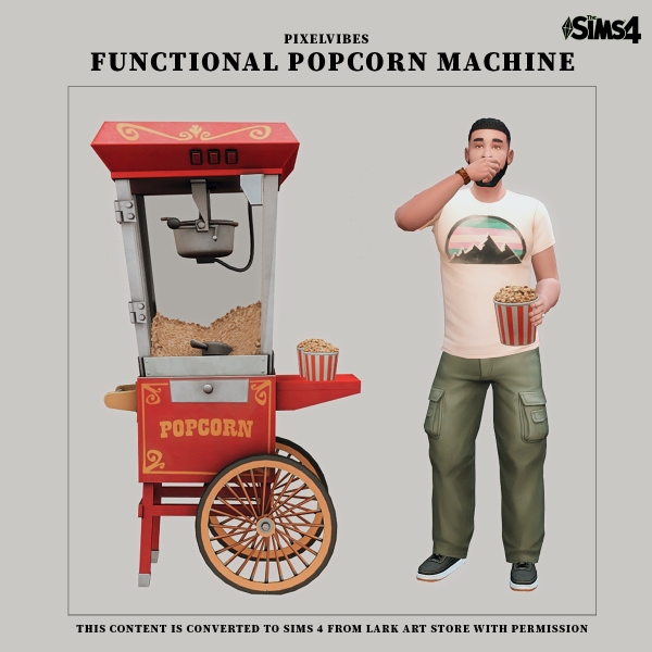 Mix Functional Popcorn Machine by pixelvibes - The Sims 4 Custom Content
