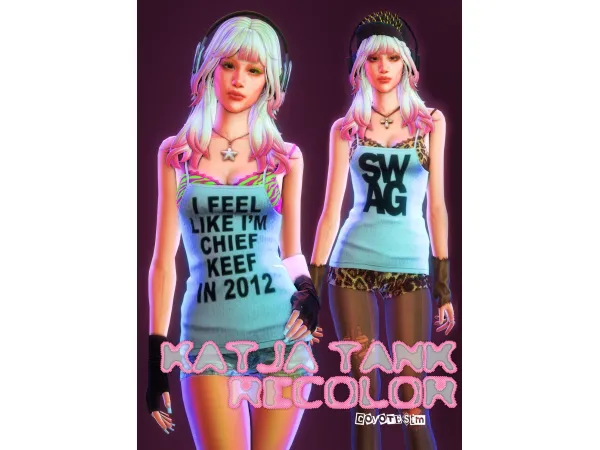 Maxis Match katja tank recolor by - The Sims 4 Custom Content