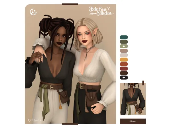 Maxis Match Blouse Boho Core Collection - The Sims 4 Custom Content