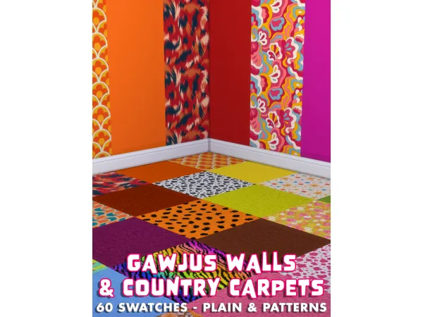 Maxis Match Gawjus Wall Paint Wallpaper Carpets by icecreamforbreakfast - The Sims 4 Custom Content