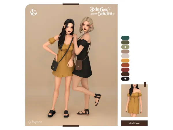 Maxis Match Short Dress Boho Core Collection - The Sims 4 Custom Content
