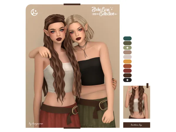 Maxis Match Bandeau Top Boho Core Collection - The Sims 4 Custom Content