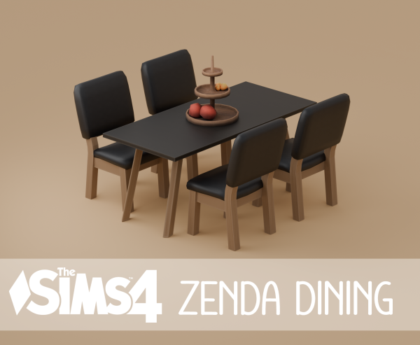 Maxis Match Zenda Dining Set by simsfinds - The Sims 4 Custom Content