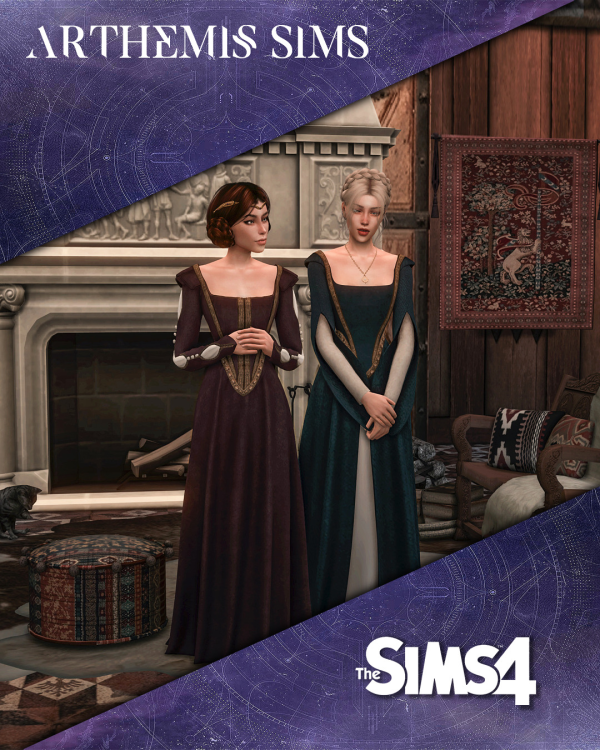 Mix Medieval Royal Gowns by simsfinds - The Sims 4 Custom Content