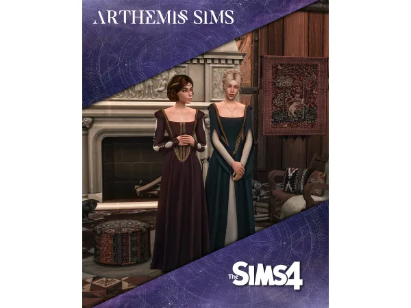 Mix Medieval Royal Gowns by arthemissims - The Sims 4 Custom Content