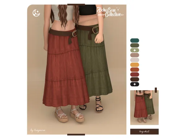 Maxis Match Long Skirt Boho Core Collection - The Sims 4 Custom Content