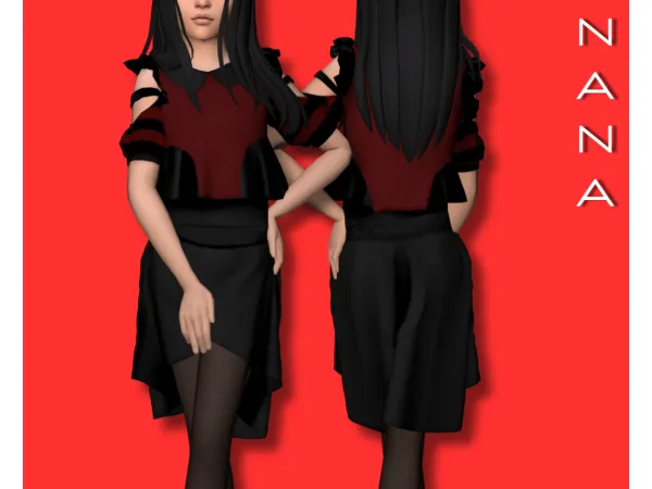 Alpha NANA7 Skirt Mullet - The Sims 4 Custom Content