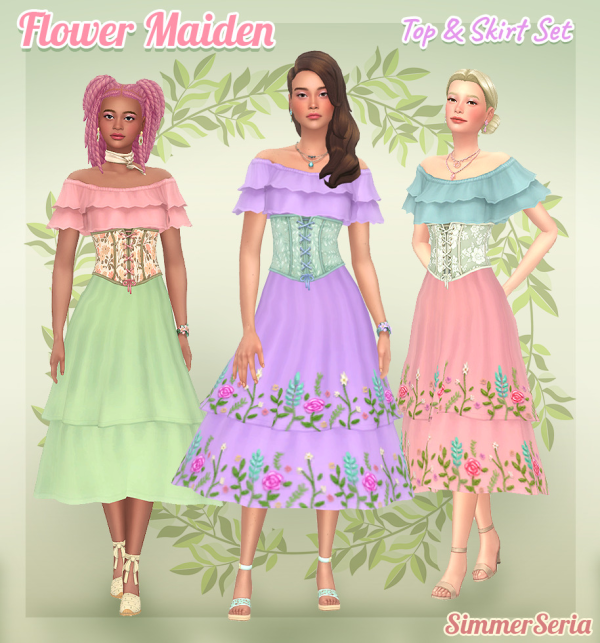 Maxis Match Flower Maiden Set by simsfinds - The Sims 4 Custom Content