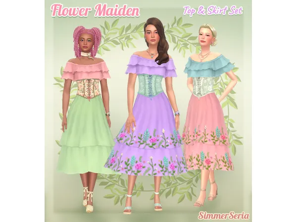 Maxis Match Flower Maiden Set by SimmerSeria - The Sims 4 Custom Content