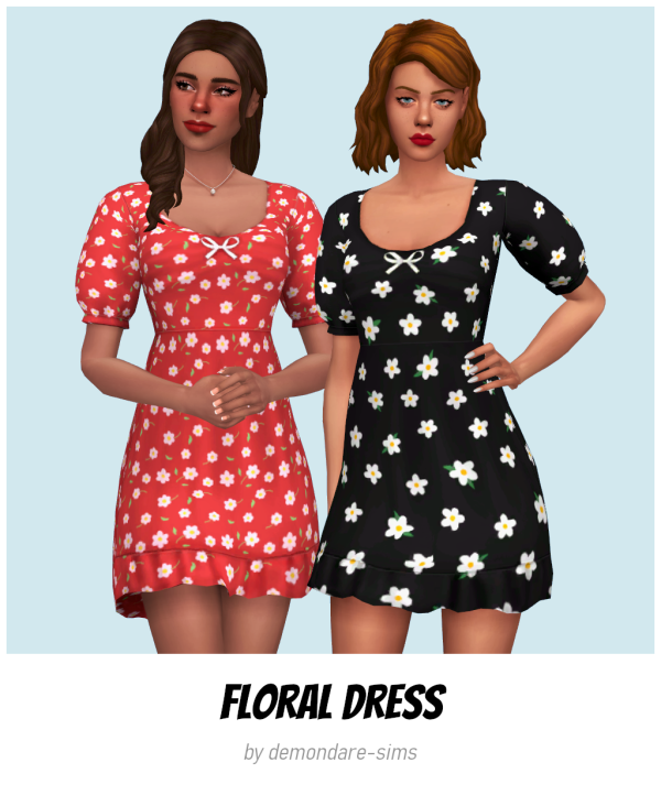 Maxis Match Floral Dress sims by simsfinds - The Sims 4 Custom Content