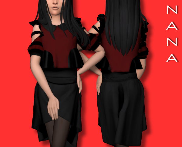 Alpha NANA7 Ruffled Shirt by 7nana - The Sims 4 Custom Content