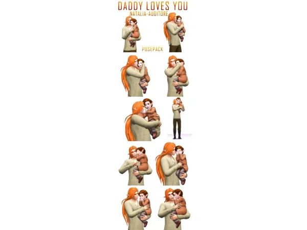 Mix Daddy loves you posepack Auditore by Natalia - The Sims 4 Custom Content