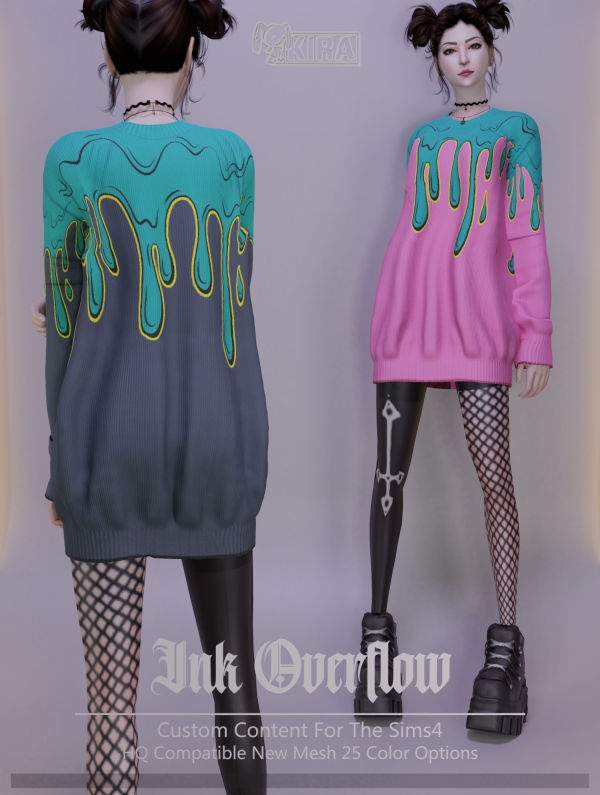 Alpha Kira_Ink Overflow by kira_s4 - The Sims 4 Custom Content