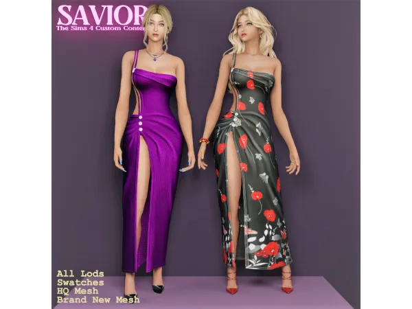 Alpha Svr_Chira Long Dress - The Sims 4 Custom Content
