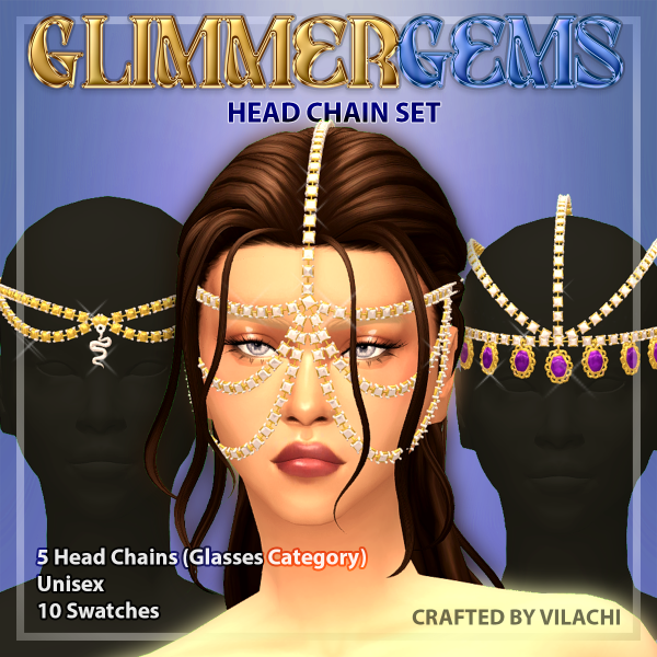 Maxis Match Vilachi GlimmerGems Head Chain Set by simsfinds - The Sims 4 Custom Content
